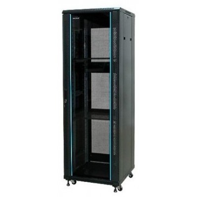 PHASAK Armario Rack 19" Phasak Pro 27U  600x600 Desmontado (Incluye: 2 bandejas de 19? + Regleta electrica 19? + Juego de ruedas +  Ventilacion)